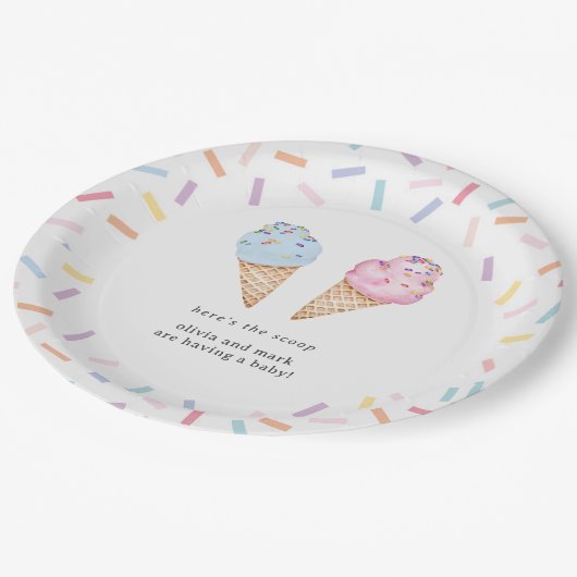 アイスクリームの性別の表示 ペーパープレート (アングル)