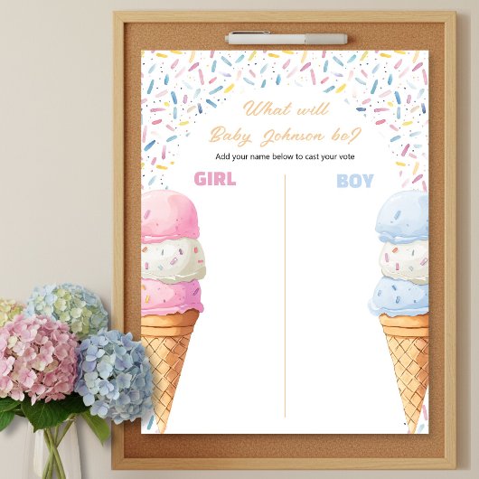 アイスクリームの性別当てゲーム What's The Scoop Ice Cream Gender ポスター
