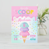 アイスクリームの招待状 アイスクリームの誕生日パーティー 招待状 (スタンド正面)