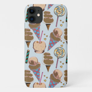 アイスクリームの柄 ロールパターン 棒つきキャンデー25 iPhone 11 ケース