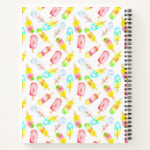 アイスクリームの水彩柄のノート。 ノートブック (裏面)