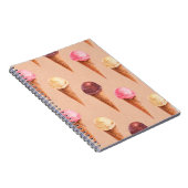 アイスクリームの水色イラストレーション。シームレスなパット ノートブック (右側)