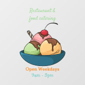 アイスクリームの漫画イラスト ウィンドウサイン (シート)