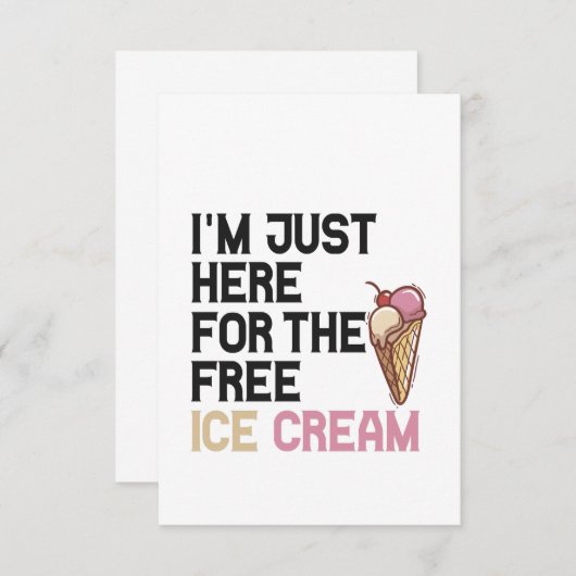 アイスクリームの無料プレゼントを買いにおもしろい来た サンキューカード (正面/裏面)