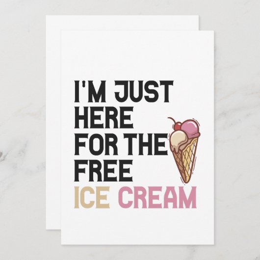 アイスクリームの無料プレゼントを買いにおもしろい来た 招待状 (正面/裏面)