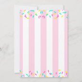 アイスクリームの甘いベビーはキャンデーの店の誕生日を振りかけます 招待状 (裏面)