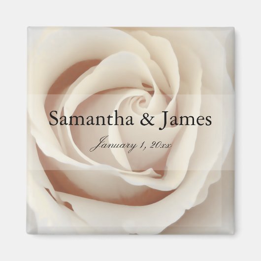 アイスクリームの白いバラの中 マグネット (正面)