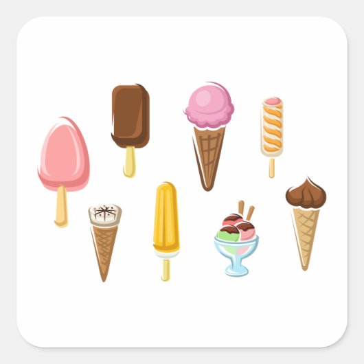 アイスクリームの範囲 スクエアシール (正面)