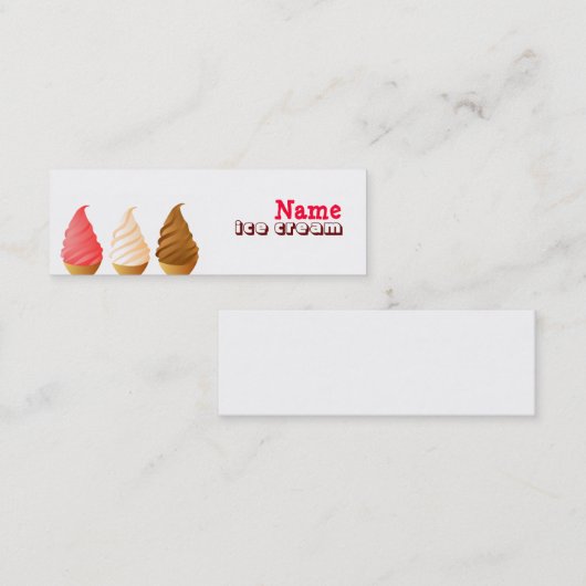 アイスクリームの細い名刺 スキニー名刺 (正面/裏面)