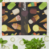 アイスクリームの背景 キッチンタオル (折り畳み)