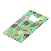 アイスクリームの背景 クレジットカード栓抜き (正面アングル)