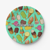 アイスクリームの背景 ペーパープレート (正面)