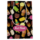 アイスクリームの背景 ミディアムペーパーバッグ (正面)