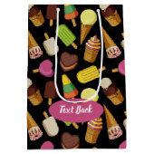 アイスクリームの背景 ミディアムペーパーバッグ (裏面)