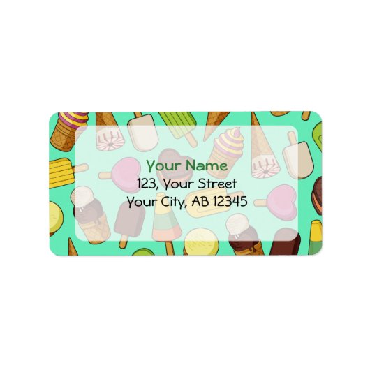 アイスクリームの背景 ラベル (正面)