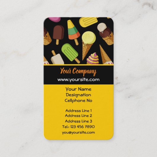 アイスクリームの背景 名刺 (正面)