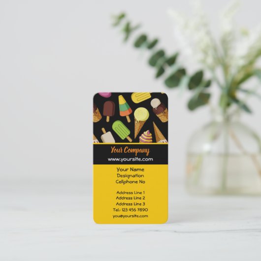 アイスクリームの背景 名刺 (スタンド正面)