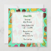 アイスクリームの背景 招待状 (裏面)