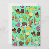 アイスクリームの背景 招待状 (正面)