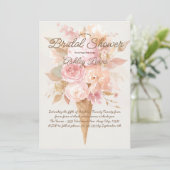 アイスクリームの花の招待状、水彩画の花 招待状 (スタンド正面)