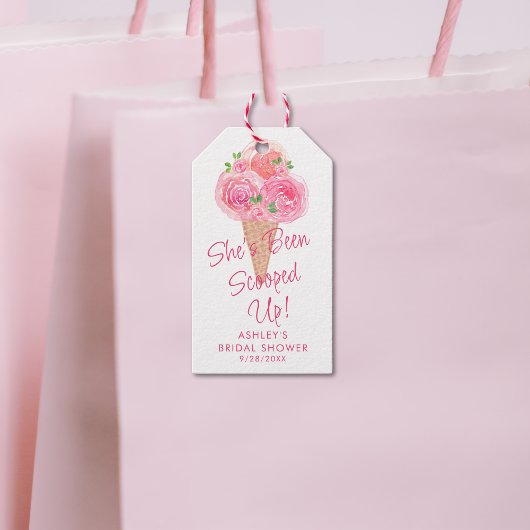 アイスクリームの花嫁シャワー　かわいいアイスコーン ギフトタグ