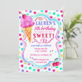 アイスクリームの菓子は誕生日のパーティの招待状を扱います 招待状 (スタンド正面)