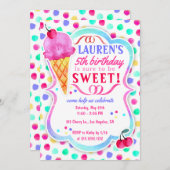 アイスクリームの菓子は誕生日のパーティの招待状を扱います 招待状 (正面/裏面)