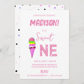 アイスクリームの虹の色 招待状 (正面/裏面)