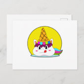 アイスクリームの角を持つユニコーン ポストカード (正面/裏面)
