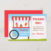 アイスクリームの誕生会は感謝していしています 招待状 (正面/裏面)