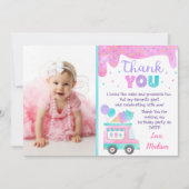 アイスクリームの誕生日お礼のカード 招待状 (正面)