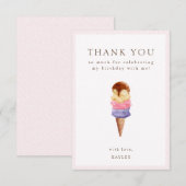 アイスクリームの誕生日お礼カード サンキューカード (正面/裏面)