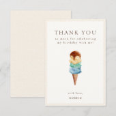 アイスクリームの誕生日お礼カード サンキューカード (正面/裏面)