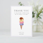アイスクリームの誕生日お礼カード サンキューカード (スタンド正面)