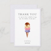 アイスクリームの誕生日お礼カード サンキューカード (正面/裏面)