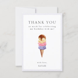 アイスクリームの誕生日お礼カード サンキューカード