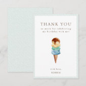 アイスクリームの誕生日お礼カード サンキューカード (正面/裏面)