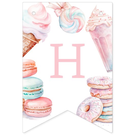 アイスクリームの誕生日に甘い1つ バンティングフラッグ (第2の旗)