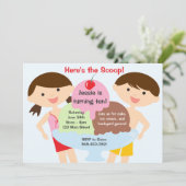 アイスクリームの誕生日のパーティの招待状 招待状 (スタンド正面)