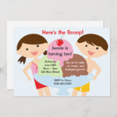 アイスクリームの誕生日のパーティの招待状 招待状 (正面/裏面)