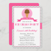 アイスクリームの誕生日のパーティの招待状 招待状 (正面/裏面)