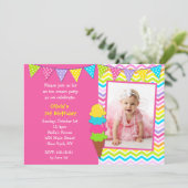 アイスクリームの誕生日の招待状 招待状 (スタンド正面)