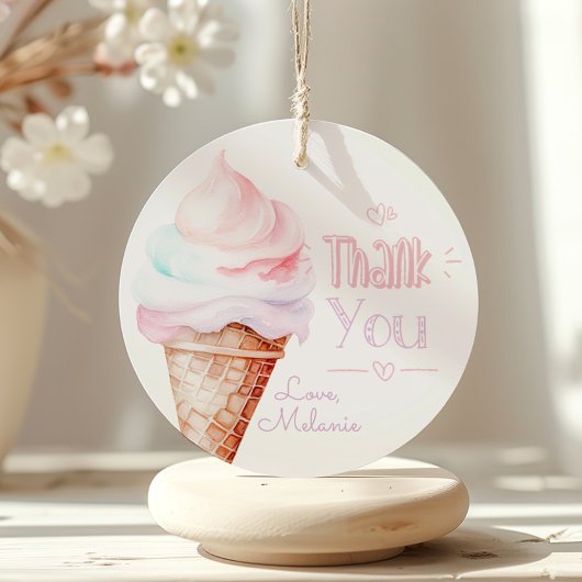 アイスクリームの誕生日パーティーありがとう フェイバータグ