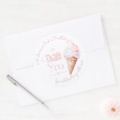 アイスクリームの誕生日パーティーありがとう ラウンドシール (封筒)