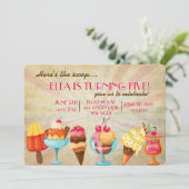 アイスクリームの誕生日パーティーの招待状 招待状 (スタンド正面)