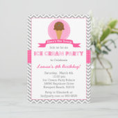 アイスクリームの誕生日パーティー招待状 招待状 (スタンド正面)