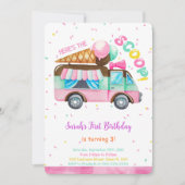 アイスクリームの誕生日パーティー招待状 招待状 (正面)