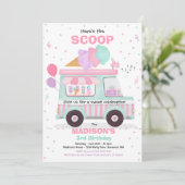 アイスクリームの誕生日パーティー アイスクリームトラックの誕生日 招待状 (スタンド正面)