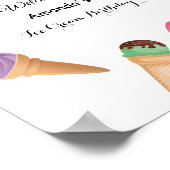 アイスクリームの誕生日パーティー・ウォーターカラー ポスター (角)