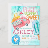 アイスクリームの誕生日パーティー 招待状 (正面)